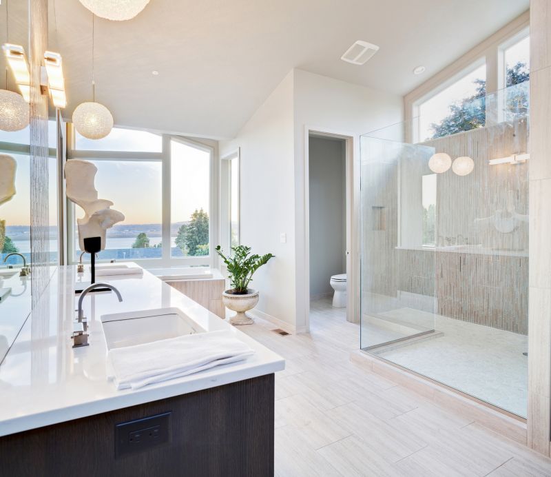 Modern Bathroom with Glass Enclosures